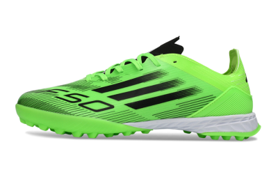 Men's Adidas F50 Pro TF Artificial Turf Low-Tops Football Shoes - Green/Neon Green/Electric Green