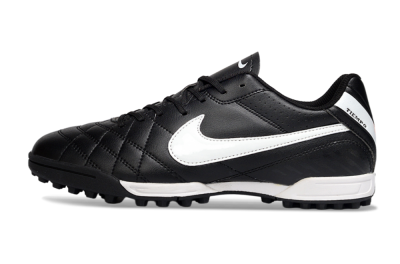 Men's Nike Tiempo Legend 10 Elite TF Artificial Turf Low-Tops Football Shoes - Black/White/Gray