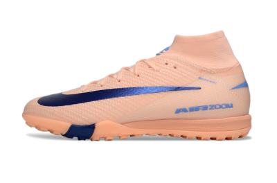 Unisex Nike Air Zoom Mercurial Superfly 10 Elite TF Artificial Turf High-Tops Football Shoes - Peach/Royal Blue/Soft Coral