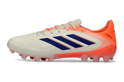 Men's Adidas Copa Pure 3 AG Artificial Grass Low-Tops Football Boots - Cream/Coral Orange/Navy Blue