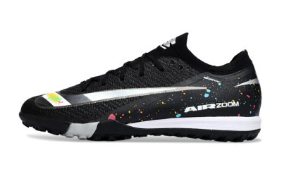 Men's Nike Air Zoom Mercurial Vapor 16 Elite TF Artificial Turf Low-Tops Football Shoes - Black/Rainbow Splash/Sleek White