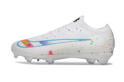 Men's Nike Air Zoom Mercurial Vapor 16 Elite FG Firm Ground Low-Tops Football Boots - White/Splashy Multicolor/Blue Accent