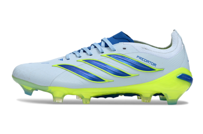 Unisex Adidas Predator 26 Elite FG Firm Ground Low-Tops Football Boots - Blue/Electric Lime/Azure