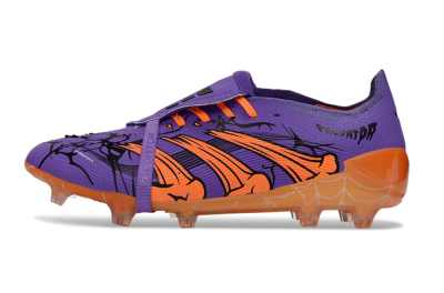 Unisex UFL x Adidas Predator 25 Elite Fold-Over Tongue FG Firm Ground Low-Tops Football Boots - Purple/Burnt Orange/Spider Black