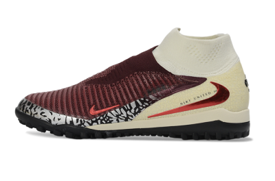 Unisex Nike Phantom 6 Elite High TF Artificial Turf High-Tops Football Shoes - Maroon/Sand/Crimson