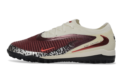 Unisex Nike Phantom 6 Elite Low TF Artificial Turf Low-Tops Football Shoes - Maroon/Crimson Red/Classic White