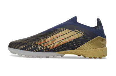 Unisex Dembélé x Adidas F50 Elite Laceless TF Artificial Turf Low-Tops Football Shoes - Navy/Gold/Red