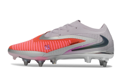 Men's Nike Phantom 6 Elite Low SG Soft Ground Low-Tops Football Boots - Pink/Electric Orange/Silver