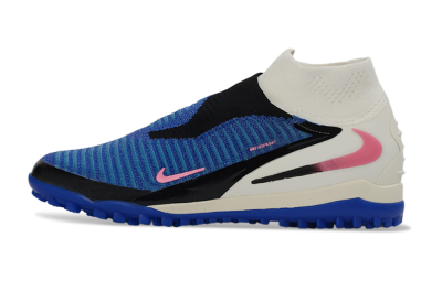 Unisex Nike Phantom 6 Elite High TF Artificial Turf High-Tops Football Shoes - Blue/Electric Blue/Fuchsia Pink
