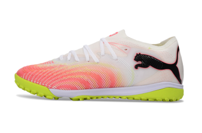 Men's Puma Future 8 Ultimate TF Artificial Turf Low-Tops Football Shoes - Pink/Lime Green/White