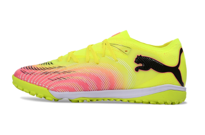 Men's Puma Future 8 Ultimate TF Artificial Turf Low-Tops Football Shoes - Yellow/Vibrant Pink/Electric Green