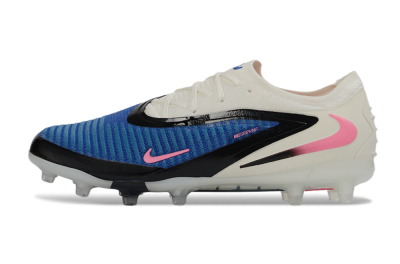 Unisex Nike Phantom 6 Elite Low FG Firm Ground Low-Tops Football Boots - Blue/Electric Blue/Fierce Pink