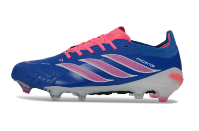 Unisex Adidas Predator 26 Elite FG Firm Ground Low-Tops Football Boots - Blue/Electric Blue/Fusion Pink