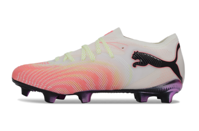 Men's Puma Future 8 Ultimate FG Firm Ground Low-Tops Football Boots - Pink/Coral Burst/Soft White