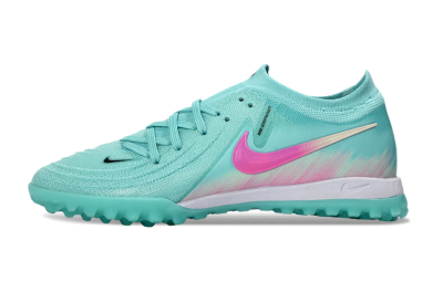 Men's Nike Phantom GX 2 Elite TF Artificial Turf Low-Tops Football Shoes - Aqua/Pink Mist/Soft Green