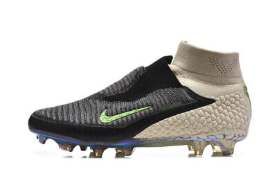 Unisex Nike Phantom 6 Elite High FG Firm Ground High-Tops Football Boots - Black/Lime Green/Beige