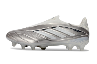 Men's Adidas Copa Pure 3 Elite FG Firm Ground Low-Tops Football Boots - Silver/Metallic Gray/White