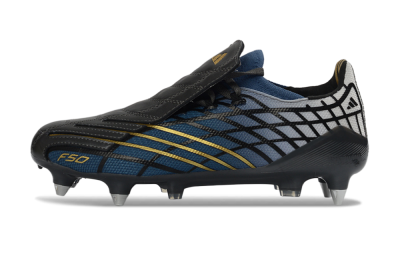 Unisex Adidas F50 Spider Elite SG Soft Ground Low-Tops Football Boots - Blue/Night Sky/Golden Accent