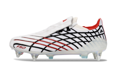 Men's Adidas F50 Spider Elite SG Soft Ground Low-Tops Football Boots - White/Crimson/Jet Black