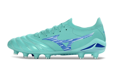 Men's Mizuno Morelia Neo 4 FG Firm Ground Low-Tops Football Boots - Aqua/Ocean Blue/Turquoise Splash