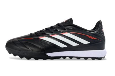Men's Adidas Copa Pure 2+ Elite TF Artificial Turf Low-Tops Football Shoes - Black/White/Crimson