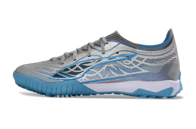 Men's Puma Ultra Ultimate TF Artificial Turf Low-Tops Football Shoes - Gray/Sky Blue/Silver