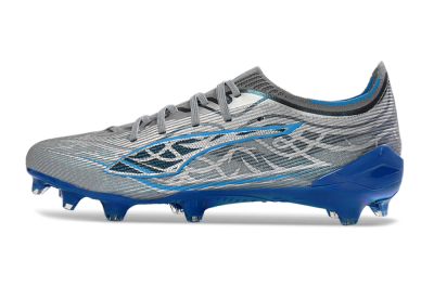 Men's Puma Ultra Ultimate FG Firm Ground Low-Tops Football Boots - Gray/Electric Blue/Deep Ocean
