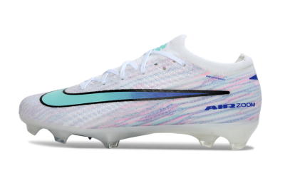 Unisex Nike Air Zoom Mercurial Vapor 16 Elite FG Firm Ground Low-Tops Football Boots - White/Aqua Blue/Misty Pink