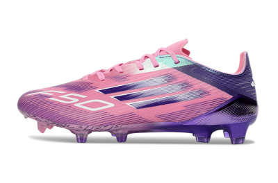 Unisex Adidas F50 Elite FG Firm Ground Low-Tops Football Boots - Pink/Vivid Purple/Soft Pink