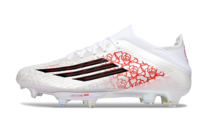 Unisex Adidas F50 Elite Lightstrike Pro FG Firm Ground Low-Tops Football Boots - White/Rose Red/Black