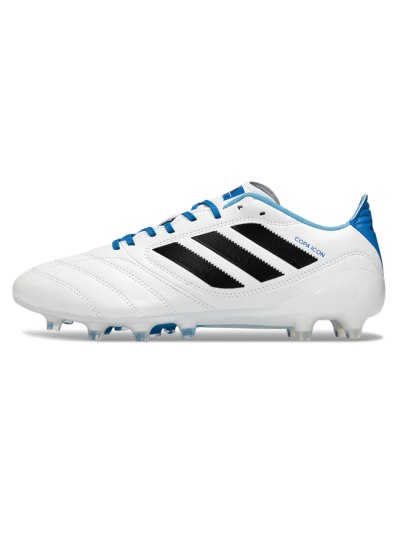 Men's Adidas Copa Pure 2+ Elite AG Artificial Grass Low-Tops Football Boots - White/Electric Blue/Black