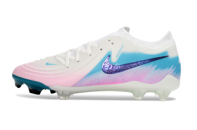 Men's Nike Phantom GX 2 Elite FG Firm Ground Low-Tops Football Boots - White/Aqua Sky/Pink Bliss