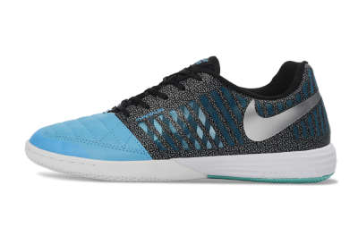 Unisex Nike Lunar Gato 2 IC Indoor & Futsal Low-Tops Football Shoes - Blue/Aqua Blue/Black Metallic