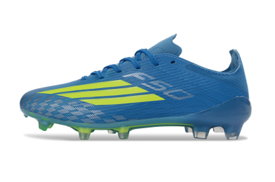 Unisex Adidas F50 Elite FG Firm Ground Low-Tops Football Boots - Blue/Lime Green/Neo Blue