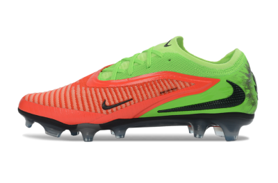 Unisex Nike Phantom 6 Elite Low FG Firm Ground Low-Tops Football Boots - Orange/Vibrant Green/Jet Black