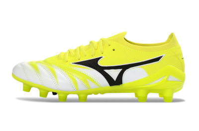 Men's Mizuno Morelia Neo 4 FG Firm Ground Low-Tops Football Boots - Yellow/Vibrant Yellow/Frosty White