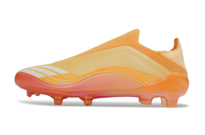 Men's Adidas F50 Elite Laceless FG Firm Ground Low-Tops Football Boots - Orange/Sunset Glow/Coral Burst
