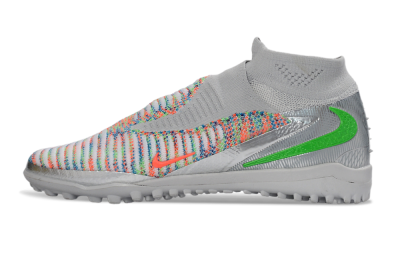 Unisex Nike Phantom 6 Elite High TF Artificial Turf High-Tops Football Shoes - Gray/Vibrant Orange/Neon Green