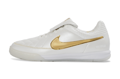 Men's Nike Tiempo Legend SE IC Indoor & Futsal Low-Tops Football Shoes - White/Metallic Gold/Classic White