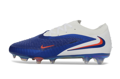 Unisex Nike Phantom 6 Elite Low FG Firm Ground Low-Tops Football Boots - Blue/Electric Blue/Fiery Orange