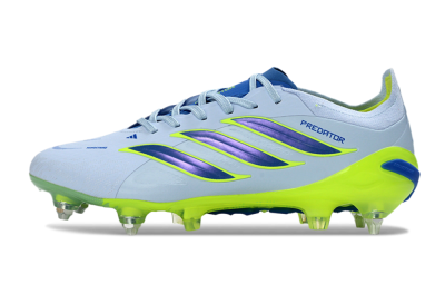 Men's Adidas Predator 26 Elite SG Soft Ground Low-Tops Football Boots - Blue/Lime Green/Light Blue