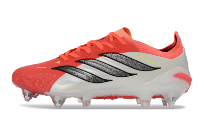 Men's Adidas Predator 26 Elite SG Soft Ground Low-Tops Football Boots - Red/Electric Coral/Black