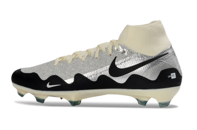 Unisex Patta x Nike Air Zoom Mercurial Superfly 10 Elite FG Firm Ground High-Tops Football Boots - Silver/Black/Silver