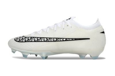 Unisex Nike Air Zoom Mercurial Vapor 16 Elite FG Firm Ground Low-Tops Football Boots - White/Classic Black/Crystal Blue
