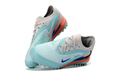 Kids Nike Phantom 6 Elite Low TF Artificial Turf Low-Tops Football Shoes - Blue/Aqua Breeze/Coral Burst