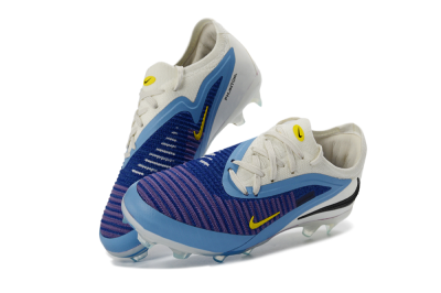 Kids Nike Phantom 6 Elite Low FG Firm Ground Low-Tops Football Boots - Blue/Sky Blue/Deep Purple