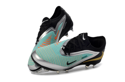 Men's Nike Phantom 6 Elite Low FG Firm Ground Low-Tops Football Boots - Aqua/Metallic Silver/Black