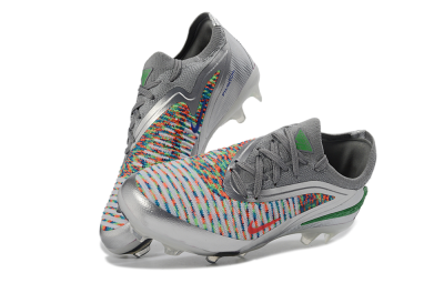 Kids Nike Phantom 6 Elite Low FG Firm Ground Low-Tops Football Boots - Silver/Electric Green/Colorful Pattern