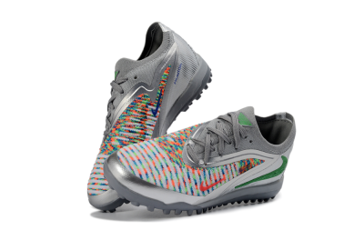 Kids Nike Phantom 6 Elite Low TF Artificial Turf Low-Tops Football Shoes - Gray/Electric Green/Flash Red
