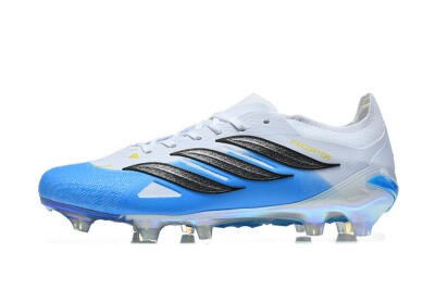 Men's Adidas Predator 26 Elite FG Firm Ground Low-Tops Football Boots - Blue/Sky Blue/Steel Grey